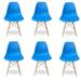 Modern Eiffel Style Chair with Wood Base & Orange Seat- Set of 6