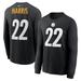 Men's Nike Najee Harris Black Pittsburgh Steelers Player Name & Number Long Sleeve T-Shirt