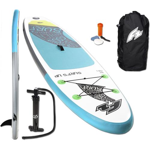 „Inflatable SUP-Board F2 „“F2 Surf’s Up Kids““ Wassersportboards Gr. 9,2 280 cm, blau Stand Up Paddle ohne Paddel“
