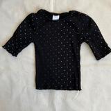 Zara Shirts & Tops | Girls’ Zara Black Ribbed T-Shirt | Color: Black/White | Size: 7g