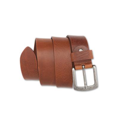 Ledergürtel BERND GÖTZ, Damen, Gr. 95, braun (cognac), Leder, unifarben, casual,modisch, Gürtel, mit silberfarbener Schließe Image