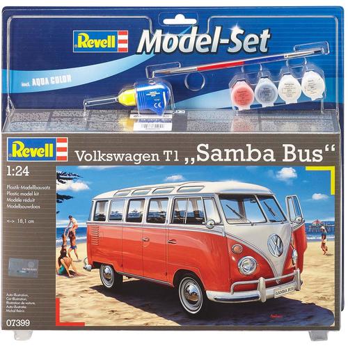 "Modellbausatz REVELL ""Model Set VW T1 Samba Bus"" Modellbausätze rot Kinder Autos, Eisenbahn Modellbau Made in Europe"