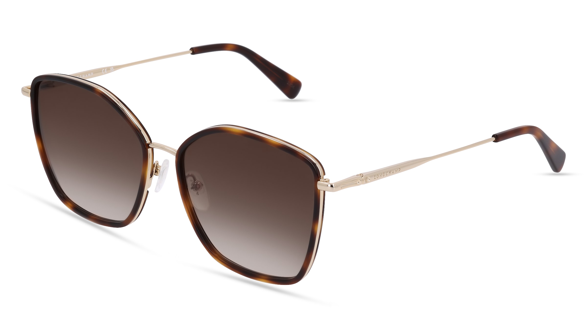 Longchamp LO685S Unisex-Sonnenbrille Vollrand Butterfly Metall-Gestell, braun