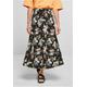 Jerseyrock URBAN CLASSICS "Damen Ladies Viscose Midi Skirt" Gr. M, schwarz (black tropical) Damen Röcke