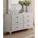 F&L Homes Studio 6 Drawer 58" W Double Dresser Wood in White | 34 H x 58 W x 18 D in | Wayfair FLS4S3F5G1