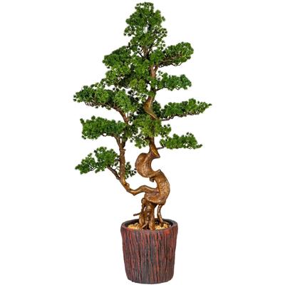 Kunstbonsai HOME AFFAIRE "Perreux", grün, B:44cm H:125cm, Kunststoff, Kunstpflanzen, im Magnesiatopf Image
