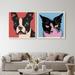 Oliver Gal Warhol Pet Set Modern Blue/Red/Black - 2 Piece Wrapped Canvas Graphic Art Set Metal in Black/Blue/Red | 40 H x 40 W x 1.5 D in | Wayfair