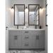Nelson Cabinetry 60" Gray Shaker Wood Double Bathroom Vanity with Soft-Closing Doors and Drawers