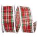 The Holiday Aisle® Wired Ribbon Fabric in Green/Red/White | 4 H x 4 W x 1.5 D in | Wayfair 69857C385124474681E15E0CF9DCF01E