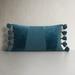 Birch Lane™ Legaspi Rectangular Cotton Pillow Cover & Insert Polyester/Polyfill/Cotton in Green/Blue | 14 H x 26 W x 0.5 D in | Wayfair