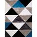 Blue 94" x 126" L Area Rug - George Oliver Geometric Machine Woven Rectangle 7'10" x 10'6" Polyester Area Rug in 126.0 x 94.0 x 1.2 in Polyester | Wayfair