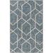 Blue/Ivory Rectangle 2' x 3' Area Rug - George Oliver Runner Geometric Power Loomed Area Rug in 36.0 x 24.0 x 0.5 in white | Wayfair