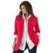Plus Size Women's Boyfriend Blazer by Roaman's in Vibrant Red (Size 32 W) Professional Jacket