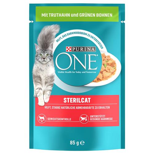 52x85g PURINA One Sterilised Truthahn/grüne Bohnen Katzenfutter nass