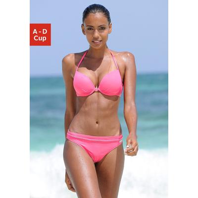 Push-Up-Bikini-Top BUFFALO "Happy", Damen, Gr. 40, Cup C, rosa, Microfaser, Polyamid, unifarben, Bikini-Oberteile, in mehreren Trendfarben Image