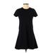 Zara TRF Casual Dress - Mini High Neck Short sleeves: Black Print Dresses - Women's Size Small