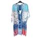 Anthropologie Dresses | Anthropologie Blue White Coral Print Button Tunic Shirt Dress Jacket Boho Kimono | Color: Blue/Orange | Size: S