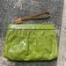 Coach Bags | Coach Embossed Logo Patent Leather Wristlet | Color: Green/Tan | Size: 8" (L) X 5.5" (H) X 1" (W)