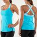 Lululemon Athletica Tops | Lululemon Track And Train Tank Spry Blue / Twin Stripe Spry Blue Athletic Top 4 | Color: Blue/White | Size: 4