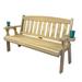Amish Casual Heavy Duty Wooden Garden Outdoor Bench Wood/Natural Hardwoods in Brown/Green/White | 36.5 H x 50.5 W x 27 D in | Wayfair CAF-018-08