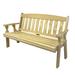 Amish Casual Heavy Duty Mission Treated Wooden Garden Outdoor Bench Wood/Natural Hardwoods in Brown/Green/White | 36.5 H x 62.75 W x 27 D in | Wayfair