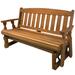 Amish Casual Heavy Duty 800 Lb Mission Treated Porch Outdoor Glider Bench, 5ft in Orange/Yellow/Brown | 36.5 H x 50.5 W x 27 D in | Wayfair