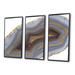 Design Art Golden Core Agate - Glam Framed Canvas Wall Art Set Of 3 Canvas, Wood in Blue/Yellow | 32 H x 48 W x 1 D in | Wayfair FL25711-3PXL-BK