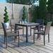 Forever Patio Outdoor Patio Square Dining Table w/ Dining Chairs Plastic in Gray | 33 W x 33 D in | Wayfair NC2685DT-33-4C-SET-1