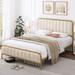 Etta Avenue™ Melle Platform Bed Wood & /Upholstered/Metal in White | 42.5 H x 55.7 W x 78.3 D in | Wayfair A5AFE6D3A89142DD9A53991A42B89D06