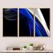 Orren Ellis Glittering Blue Pattern - 3 Piece Floater Frame on Metal in Black/Blue/White | 32 H x 48 W x 1 D in | Wayfair