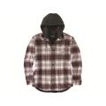 Carhartt Men's Rugged Flex Relaxed Fit Flannel Fleece Lined Hooded Shirt-Jac, Malt SKU - 119248