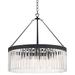 Emory 24" Wide Black Crystal 8-Light Drum Forged Chandelier