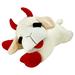 Lamb Chop with Devil Horns Dog Toy, X-Large, Cream / Red