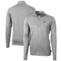 Men's Cutter & Buck Gray Notre Dame Fighting Irish Big Tall Virtue Eco Pique Recycled Quarter-Zip Pullover Top
