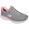Slip-On Sneaker SKECHERS "SUMMITS", Damen, Gr. 41, grau (grau, rosa), Textil, sportlich, Schuhe, Freizeitschuh, Komfortschuh mit stoßdämpfender Zwischensohle