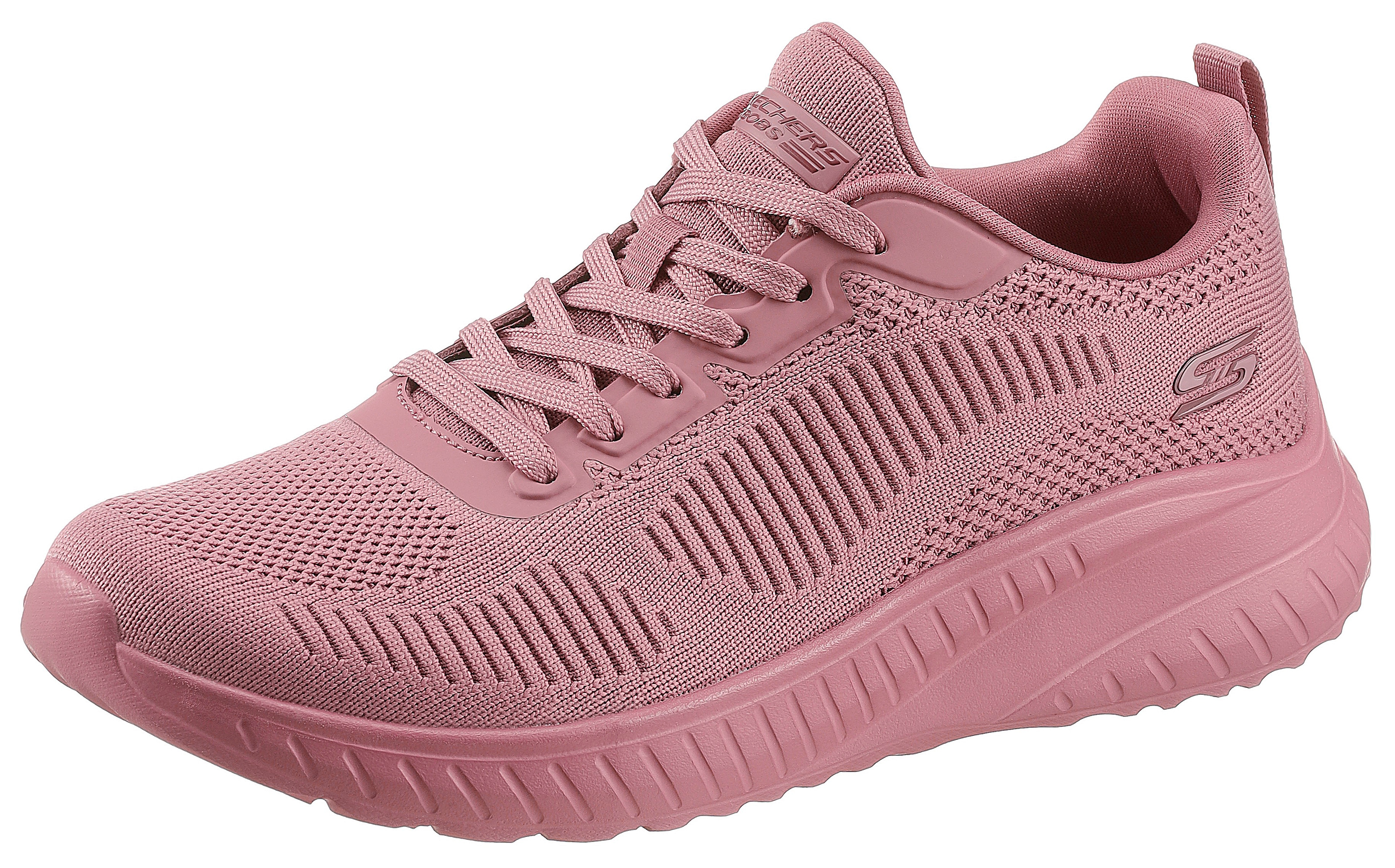 Sneaker SKECHERS "BOBS SQUAD CHAOS FACE OFF", Damen, Gr. 40, himbeere, Textil, Schuhe Sneaker, Freizeitschuh, Halbschuh, Schnürschuh mit Komfort-Innensohle