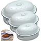 Large Enamel Oval Roasting Dish Pan Self Basting Lid Casserole Baking Tray Tin White (36cm)