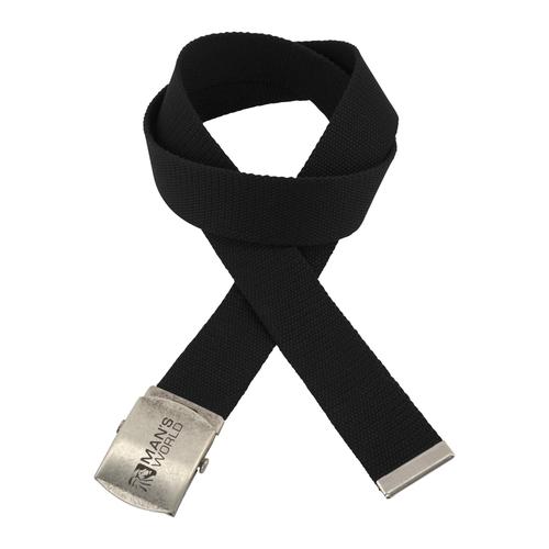 Stoffgürtel MAN'S WORLD, Damen, Gr. 115, schwarz, Materialmix, unifarben, casual,klassisch,sportlich, Gürtel, Mit Koppelschließe, Textilbandgürtel