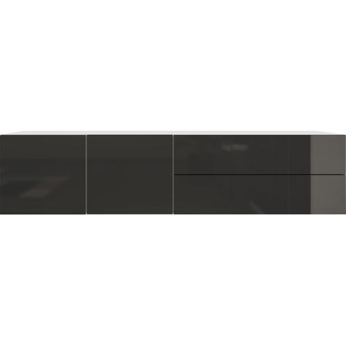 „Lowboard BORCHARDT MÖBEL „“Vaasa““ Sideboards Gr. B/H/T: 152 cm x 35 cm x 35 cm, 2, weiß (weiß matt, graphit hochglanz) Lowboards Breite 152 cm, nur hängend“