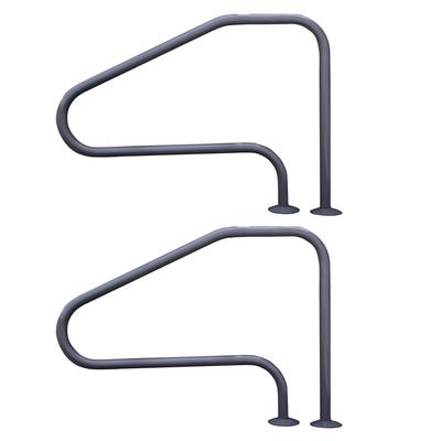 Saftron RTD-448-GG 4 Bend Swimming Pool Mounted Polymer Handrail, Gray (2 Pack) - 35.8