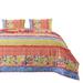 Lio 2 Piece Microfiber Twin Quilt Set, Bohemian Floral Pattern, Multicolor