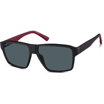 Zenni Men's Square Rx Sunglasses Black Plastic Full Rim Frame