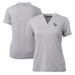 Women's Cutter & Buck Heather Gray Tampa Bay Rays DryTec Forge Stretch V-Neck Blade Top