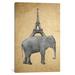 East Urban Home 'Elephant w/ Eiffel Tower' Painting Print on Canvas Canvas | 32 H x 8 W x 0.75 D in | Wayfair ESUR6300 37449500