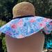 Lilly Pulitzer Accessories | Nwt Lilly Pulitzer “From Sea To Shining Sea” Natural Straw Beach Hat, Os | Color: Blue/Pink | Size: Os