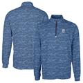 Men's Cutter & Buck Navy Detroit Tigers Big Tall Traverse Camo Print Stretch Quarter-Zip Pullover Top