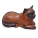 Red Barrel Studio® Red Kitty Wood Sculpture Wood in Brown/Gray | 4.1 H x 7 W x 3.9 D in | Wayfair E574AE1A3D01417681626A1494C7D224