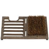 Canora Grey Fabiene Outdoor Doormat w/ Shoe Scraper Brush Metal in Brown | 13.4 H x 8.4 W in | Wayfair CCC8998509004B65B7FFDA3D23C2012F