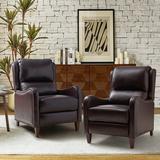 Birch Lane™ Lima Recliner w/ Nail Head Trim Faux Leather/Genuine Leather/Water Resistant in Brown | 42 H x 28.75 W x 37 D in | Wayfair