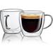 Latitude Run® 8 oz Double Glass Wall Coffee Mugs w/ Handles Glass in Brown | 3.2 H x 3.4 W in | Wayfair 5A69307F04384168AC5C55AD4D074433